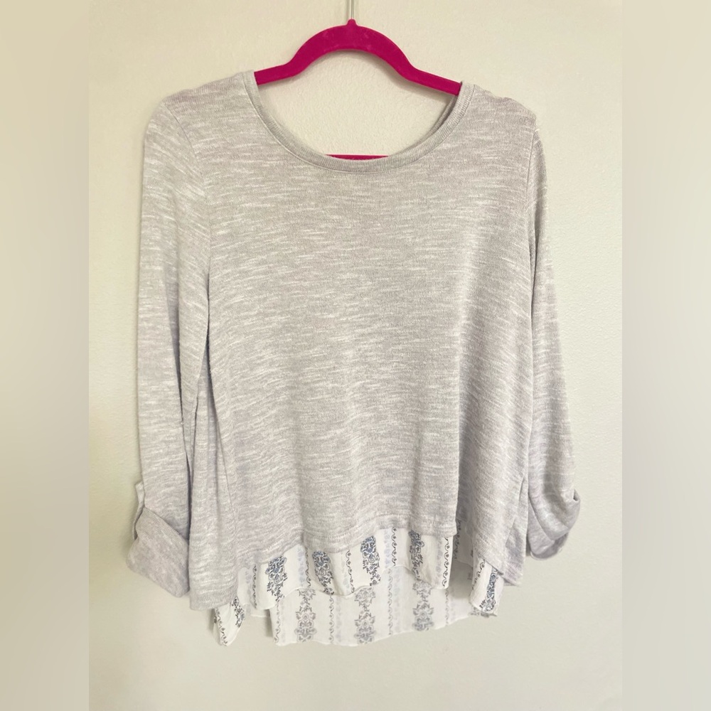 Cute shirt with open detailed back w/ sheer material - dainty & feminine!